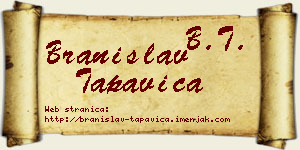 Branislav Tapavica vizit kartica